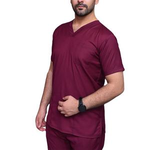 Uniforme de Spa pour hommes, Style professionnel, hôpital médical, dentaire, Logo personnalisé, ensemble de gommes d'infirmière, Logo imprimé, violet - Product Image 1