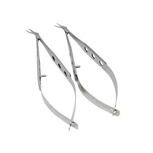 Tijeras Corneosclerales Reutilizables, Hojas Medianas, Curvadas a la Izquierda, Herramientas de Microcirugía Oftálmica, Precio de Fábrica, Venta al por Mayor - Product Image 1