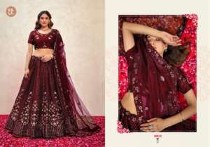 Fendy georgette ลำดับและเย็บปักถักร้อยกับ lehenga choli กับผีเสื้อสุทธิเย็บปักถักร้อย dupatta ปาร์ตี้ริ้วรอยฟรี - Product Image 6