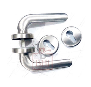 Poignée de porte avec trou de serrure sur rosace 130X55mm Verre Laiton Acier Inoxydable Zinc Pull & Lock Poignée de fenêtre pour hôtels - Product Image 5