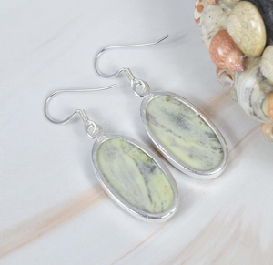 ต่างหูโอปอลสีเขียว925พลอยสเตอร์ลิงเงินสเตอร์ลิงเครื่องประดับทำมือเดือนตุลาคมราคาขายส่งจากโรงงาน - Product Image 3