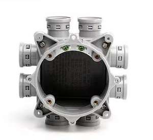 Caja de Conexión para Conducto de PVC Estándar de 8 Entradas y 1 Salida con Conector Moldeado, Caja Redonda para Muro de Hormigón - Product Image 4