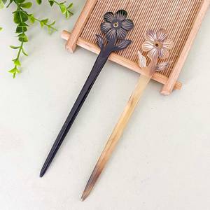 Véritable corne de vache sculptée pinces à cheveux pour oiseaux pour femmes et filles - Product Image 3