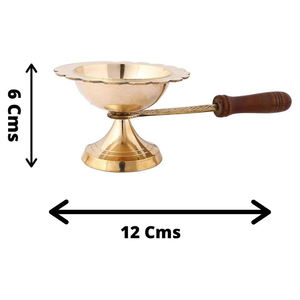 Brûleur d'encens en laiton le plus vendu avec manche en bois Brûleur d'encens en laiton décoratif pour la maison Cadeau de Noël Produit de bonne odeur - Product Image 3