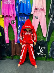 Sweat-shirt à capuche zippé surdimensionné 500 g/m² délavé à l'acide pantalon de survêtement motif uni grande taille logo personnalisé broderie sérigraphie respirant - Product Image 3