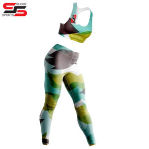 Sujetador de moda de nailon de alta calidad para mujer, conjunto de Yoga OEM deportivo con sublimación de dos piezas para mujer, ropa de gimnasio, conjunto de Yoga, mallas - Product Image 5