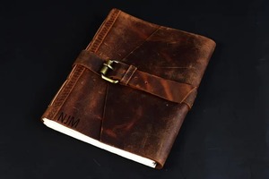 Journal en cuir vintage pour hommes | Journal de voyage A3 brun rustique | Idée cadeau de Noël gravée - Product Image 4
