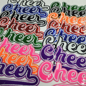 Cheerleader Terno Lantejoula Cheerleading Bordado Patch Vestuário <span class=keywords><strong>Glitter</strong></span> Ferro-On/Costurar-On Alfabeto Bordado <span class=keywords><strong>Patches</strong></span> - Product Image 1