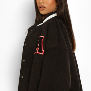 Chaqueta universitaria de alta calidad MOQ baja para mangas de cuero de mujer Chaquetas universitarias de béisbol personalizadas para mujer - Product Image 5