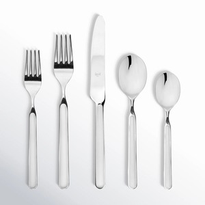 Ensemble de couverts raffiné avec poignée de couleur blanche en os et finition argentée pour salle à manger cuisine mariage hébergement et utilisation quotidienne de l'Inde - Product Image 5