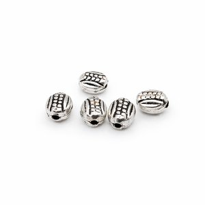 Chakralume 925 Sterling Silver High Polish Oval Antique Grain Pattern 6x7mm Jewelry Making <b>Bead</b> <b>for</b> <b>Bracelet</b>/Necklace DIY - Product Image 1