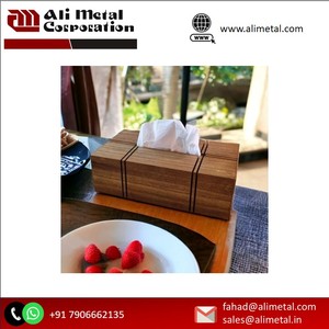 Stylish Round Table Top Accessory Wood <b>Napkin</b> Holder & <b>Dispenser</b> Organize <b>Napkins</b> for Office or Restaurant Use - Product Image 4