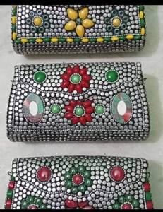 Bolso de mano de piedra y resina hecho a mano, monedero de noche, diseño único personalizado de la mejor calidad - Product Image 4