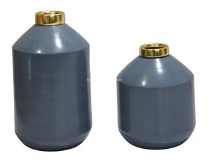 Jarrón de Flores de Metal Negro y Dorado de Diseño Costero Moderno, para Hogar y Bodas, Tamaño M, IHA IHACA1004, Hecho en India, Venta al Por Mayor - Product Image 5