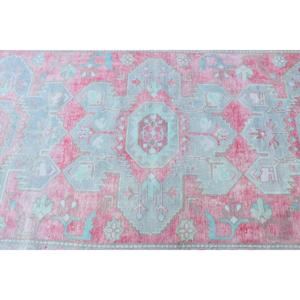 Tapis turc, tapis d'appoint 3,37x7 pieds, tapis en laine rose gris - Product Image 5
