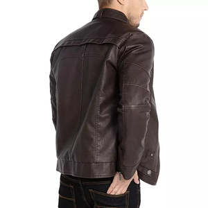 Chaqueta de Cuero Bomber Personalizada con Logotipo Bordado, Estilo Universitario, con Cierre para Hombre - Product Image 4