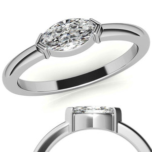 Bague de fiançailles solitaire SHREYA DIAM en moissanite taille ovale, monture à griffes en argent 925, tendance et classique pour femme - Product Image 1