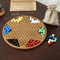 Jeu de dames chinoises en bois pour fêtes amusantes, enfant, adultes, famille rassemblement marbre stratégie jouet céramique perles