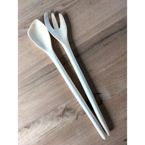 Nouveau serveur de salade en bois de mélange de service avec émail de couleur blanche accessoire de cuisine moderne luxueux - Product Image 1