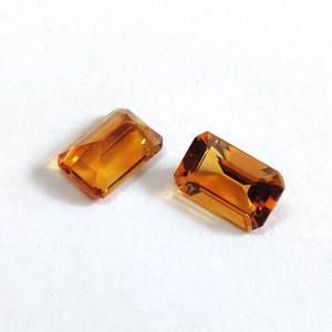 ผู้ผลิตสำหรับทำเครื่องประดับอัญมณีสีเหลืองซิทริน,อัญมณีทรงหลวมผลิตในโรงงานทรงสี่เหลี่ยมผืนผ้าขนาด12X8มม. มาเดราซิทริน - Product Image 4