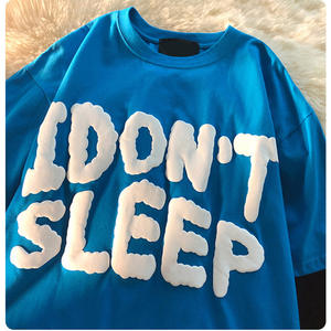 Venta al por mayor de verano de moda de los hombres camiseta personalizable 3D Puff impresión Logo 100% algodón de punto - Product Image 4