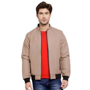 Veste coupe-vent légère pour homme en polyester, col montant, à capuche, chauffante, imperméable, écologique, mélange de coton - Product Image 1
