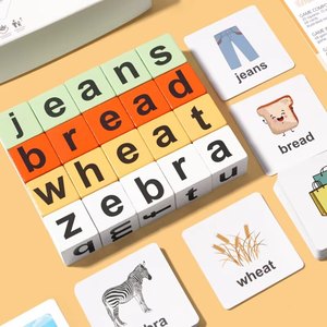 Bambini che imparano presto in <span class=keywords><strong>inglese</strong></span> lettera cubo <span class=keywords><strong>puzzle</strong></span> alfabeto educativo cognizione giocattoli per bambini Montessori ortografia giocattolo in legno - Product Image 2