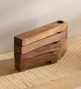 เชิงเทียนไม้อะคาเซียแบบพับได้แท่นวางแบบยาว k/d สำหรับตกแต่งเทียนคริสต์มาสวัสดุโลหะ - Product Image 3