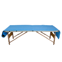 Draps de lit jetables non tissés bleus en gros, imperméables, 3 plis, imprimés en sérigraphie, texturés gaufrés antidérapants 31 x 71