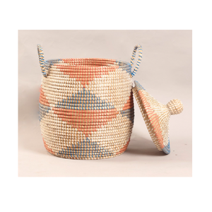 Colorful 30x30xH25 cm Water Hyacinth Foldable <b>Laundry</b> <b>Basket</b> Ready for Export From Vietnam-for Home Clothes Storage - Product Image 1