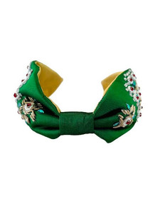 Nouveau bandeau élégant en forme de nœud, léger, confortable, durable, fait à la main, orné de perles, de fleurs et de nœuds, accessoire pour cheveux en tissu brodé - Product Image 2