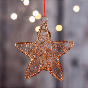 Vintage Design Hanging Iron Copper Wire Stars <b>Christmas</b> Tree Hanging Star Shaped Ornaments by Royal Home Collection Suppliers - Product Image 2
