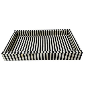 ถาดฝังกระดูกสีฟ้าและสีขาวทำด้วยมือถาดเก็บไม้สำหรับบ้านและโรงแรม - Product Image 5