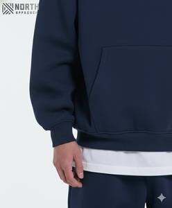 Sweats à capuche personnalisés de haute qualité en molleton de coton 100% Broderie à patch épais 400 g/m² Sweats à capuche en coton pour hommes Sweats à capuche réversibles - Product Image 6