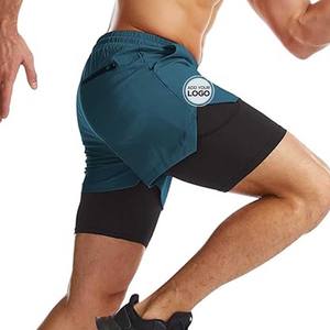 Ropa deportiva para hombre, pantalones cortos para correr con forro, ropa deportiva de moda, pantalones cortos con forro de diseño personalizado - Product Image 2