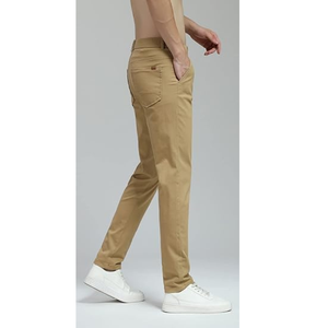 Pantalones chinos de algodón para hombre, Pantalones chinos ajustados a precio bajo, directo de fábrica - Product Image 3