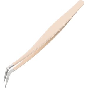 BESTYASH Pince à cils inclinée en acier inoxydable Outil de précision pour l'application de faux cils Extensions de cils Adhésif pour cils - Product Image 1