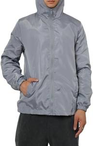 Vestes coupe-vent d'hiver pour hommes de qualité supérieure en gros, imperméables, coupe-vent, respirantes, à capuche, en toile, en nylon, devant - Product Image 2