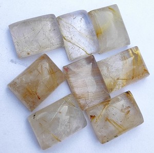 Piedras Preciosas de Cabujón Rectangulares Multicolores Naturales Sueltas de la Marca Lavira, Calidad AAA+, Rutilo Dorado Calibrado, Certificado por Terceros - Product Image 5