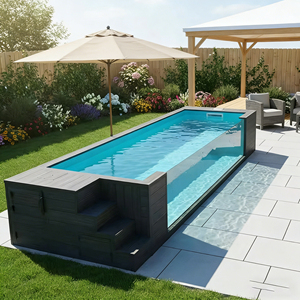 Piscina contenedorizada de 40 pies, piscina elevada con estructura de acero, bañera de hidromasaje, jacuzzi de agua caliente, piscina. - Product Image 1