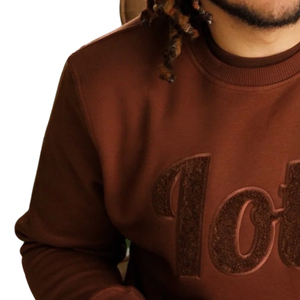 Sweat-shirt en chenille Iota marron foncé 100% coton molleton Logo brodé de la fraternité grecque personnalisé Doux et confortable Pull pour homme - Product Image 6