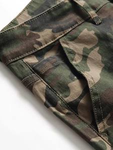 Pantalones vaqueros de pierna recta con bolsillo lateral de camuflaje para hombre, mezcla de algodón, lavable a máquina, no elásticos, transpirables, rectos, para hombre - Product Image 3