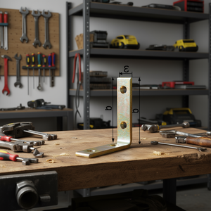 Narrow GAH Beam Angle 120x120x20mm Steel Raw Galvanized Yellow Zinc-Plated <b>Hooks</b> & <b>Rails</b> 2 Pieces Version - Product Image 3