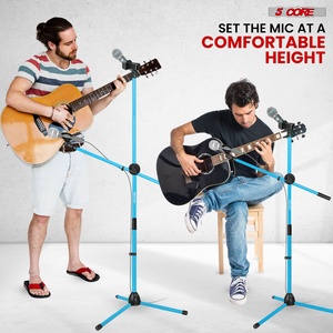 5 Core Mic Stand Floor Height Adjustable <b>Tripod</b> Microphone Stands w Extending Telescoping Boom Arm - Product Image 5