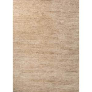 พรมขนสัตว์ทอมือลายเส้นโค้งสีเบจน้ำตาลขนาดใหญ่รูปทรงสี่เหลี่ยมผืนผ้าลายทางสามมิติสีพื้นสำหรับบ้าน ห้องนอน ห้องนั่งเล่น ทางเดิน-Hwl-237 - Product Image 1