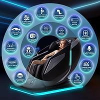 Sillón de Masaje Shiatsu de Cuerpo Completo con Reposapiés Extensible Automático, Modos de Gravedad Cero, Estiramiento Profundo de Yoga y Control por Voz
