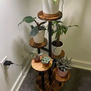 Cadre photo rectangulaire moderne fait main en os de buffle sur pied avec rangement pour la décoration du salon et du balcon - Product Image 1