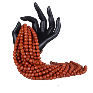 ลูกปัดหิน ลูกปัดหินแจสเปอร์สีแดง สร้อยลูกปัดหิน เครื่องประดับหิน ลูกปัดหินเรียบ สร้อยคอหินบำบัด คริสตัลธรรมชาติ ขายส่ง - Product Image 3