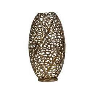 Trendy Pattern Arrival High Standard Quality Aluminum Casted Fancy Designer Gold Plated Flower <b>Vase</b> With Intricate Detailing - Product Image 3