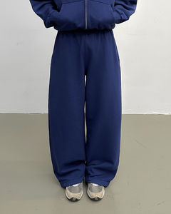 Ensemble survêtement en molleton français pour homme avec logo personnalisé, qualité supérieure, sweat-shirt à capuche surdimensionné à double fermeture éclair et pantalon de survêtement en vente - Product Image 5